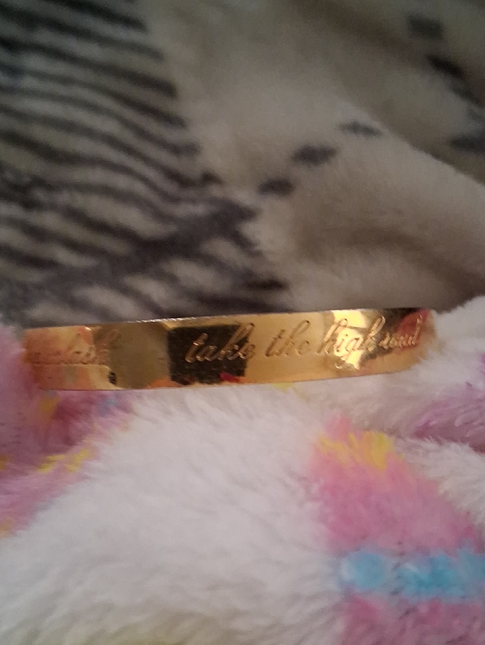 kate spade Gold Tone Engraved Bangle Bracelet